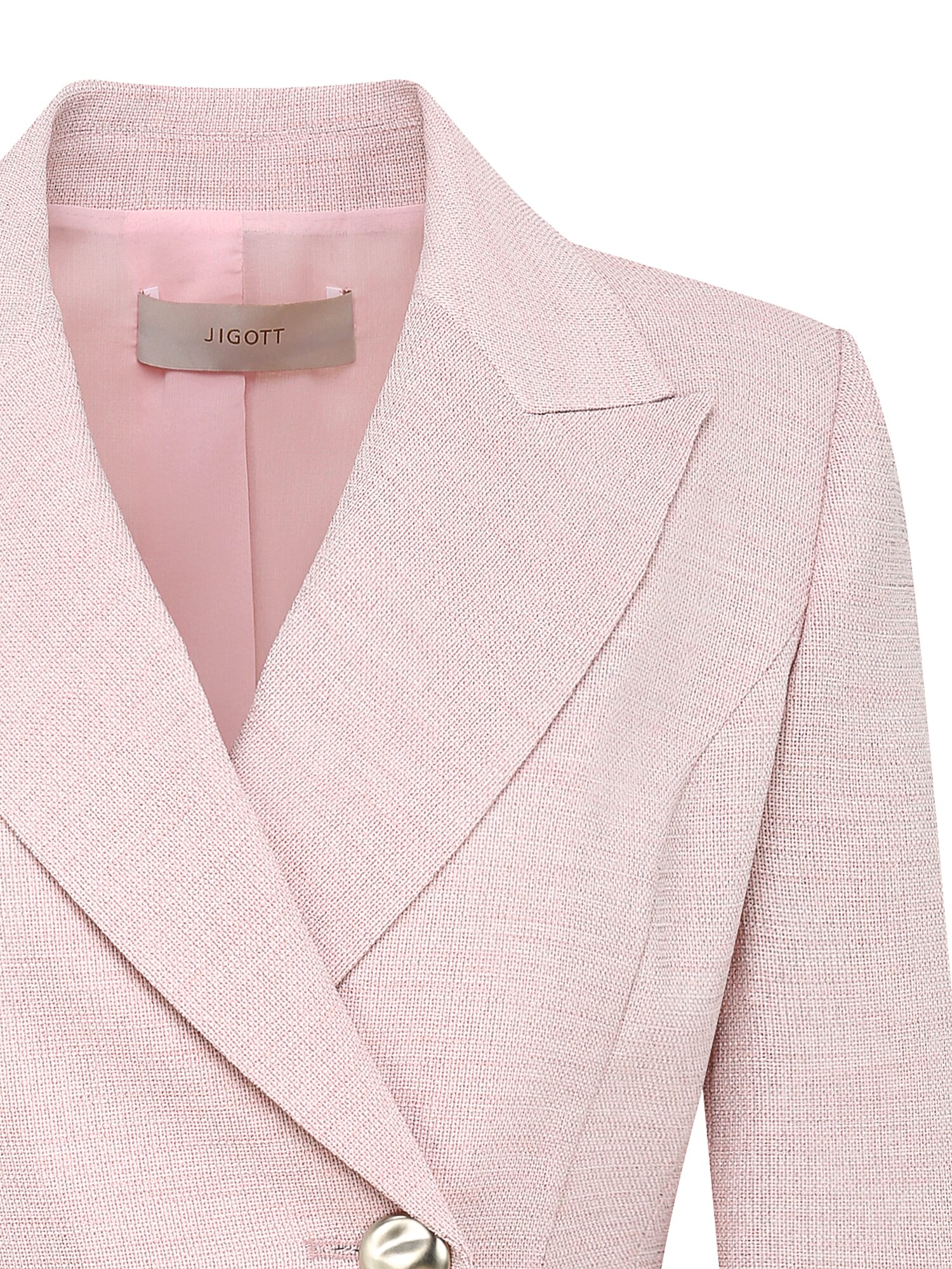 피크드 라펠 사선 버튼 재킷 (MELANGE PINK)