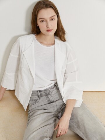 루즈핏 칼라리스 라펠 재킷 