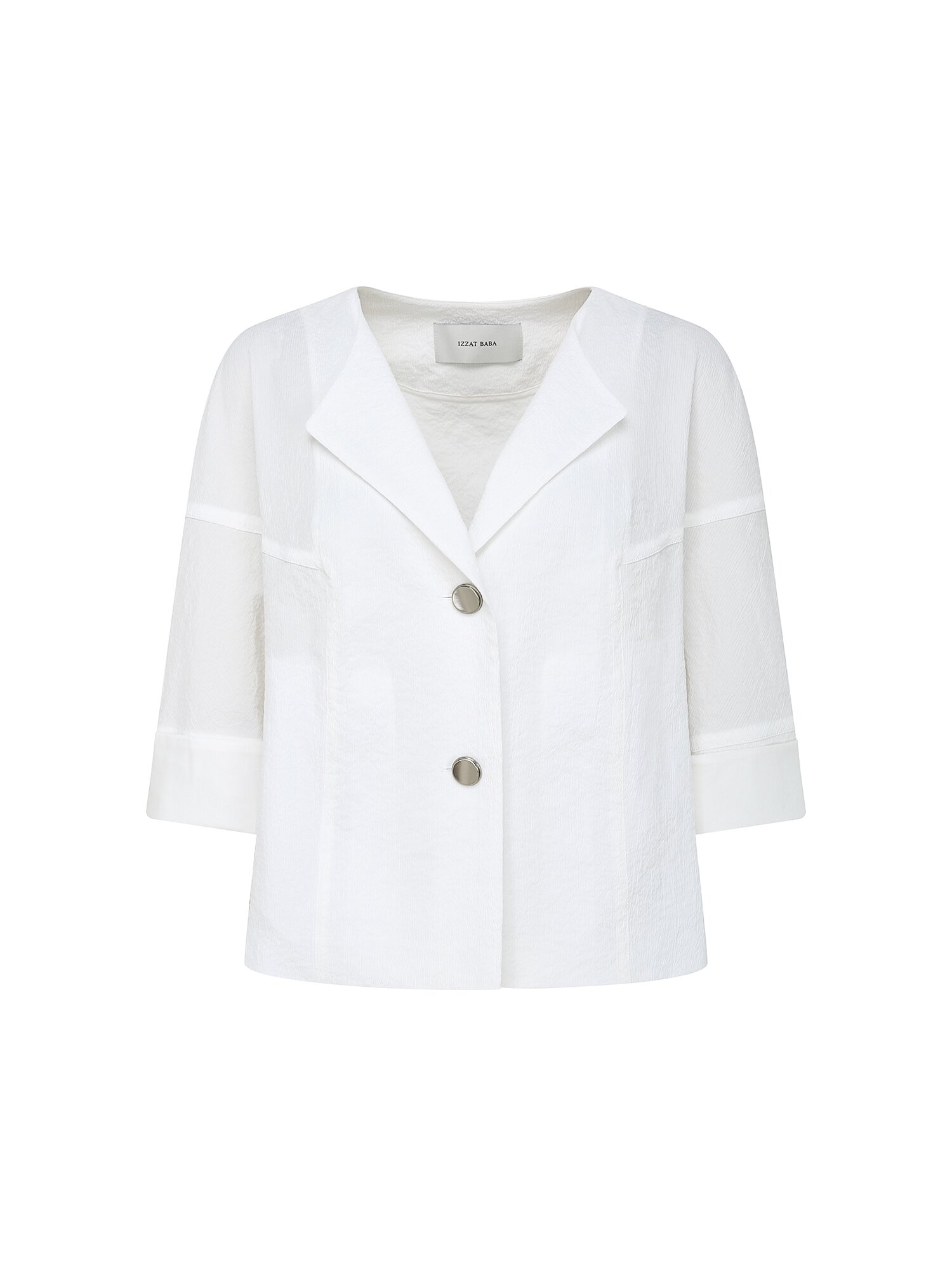 루즈핏 칼라리스 라펠 재킷 (WHITE)