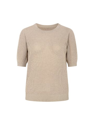 하프 슬리브 라운드넥 풀오버 니트 