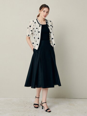 라이트 텍스처 코튼 스커트 