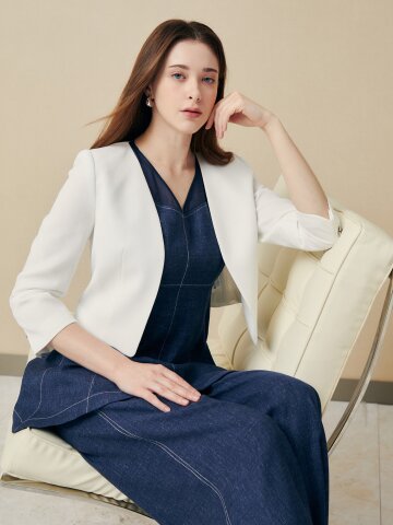 미니멀 오픈 프론트 재킷 