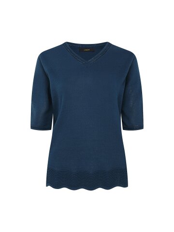 스캘럽 브이넥 풀오버 니트 