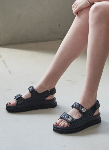 EO1002 Luna Velcro Sandals_Black