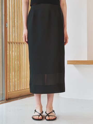 시스루 레이어드 스커트 - 블랙 / See -Through Layered Skirt - Black
