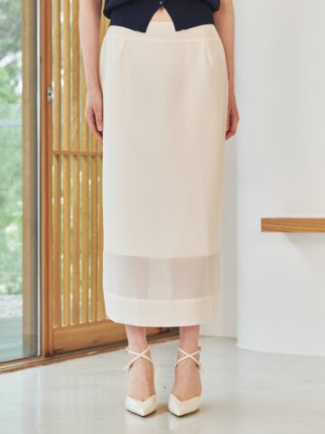 시스루 레이어드 스커트 - 크림 / See -Through Layered Skirt - Cream
