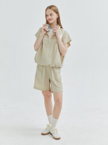 배색 스트링 점퍼 +팬츠 세트 