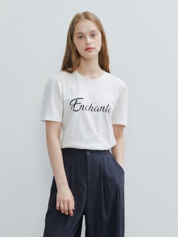 코튼 퍼프 슬리브 티셔츠 