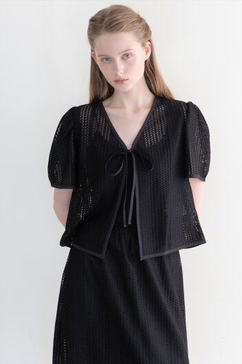 Punching cardigan - Black