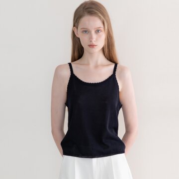 String knit top - Black