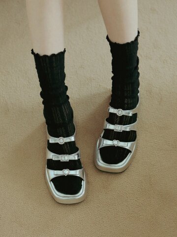 ljh052-7 Platform Jewelled Strap Mules - 3 Colors