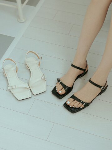 ljh057-7 Square-Toe Minimal Sandals - 2 Colors