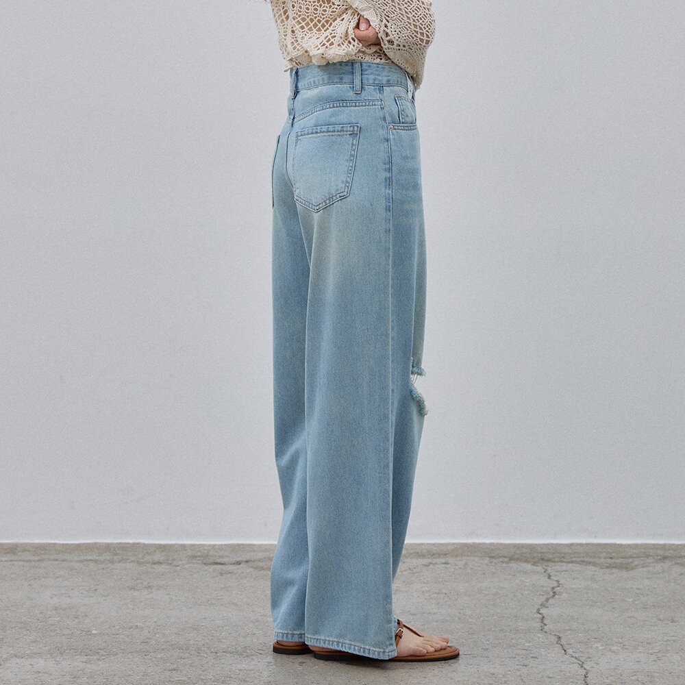 [리뷰검증 데님] DESTROYED DENIM PANTS LIGHTBLUE