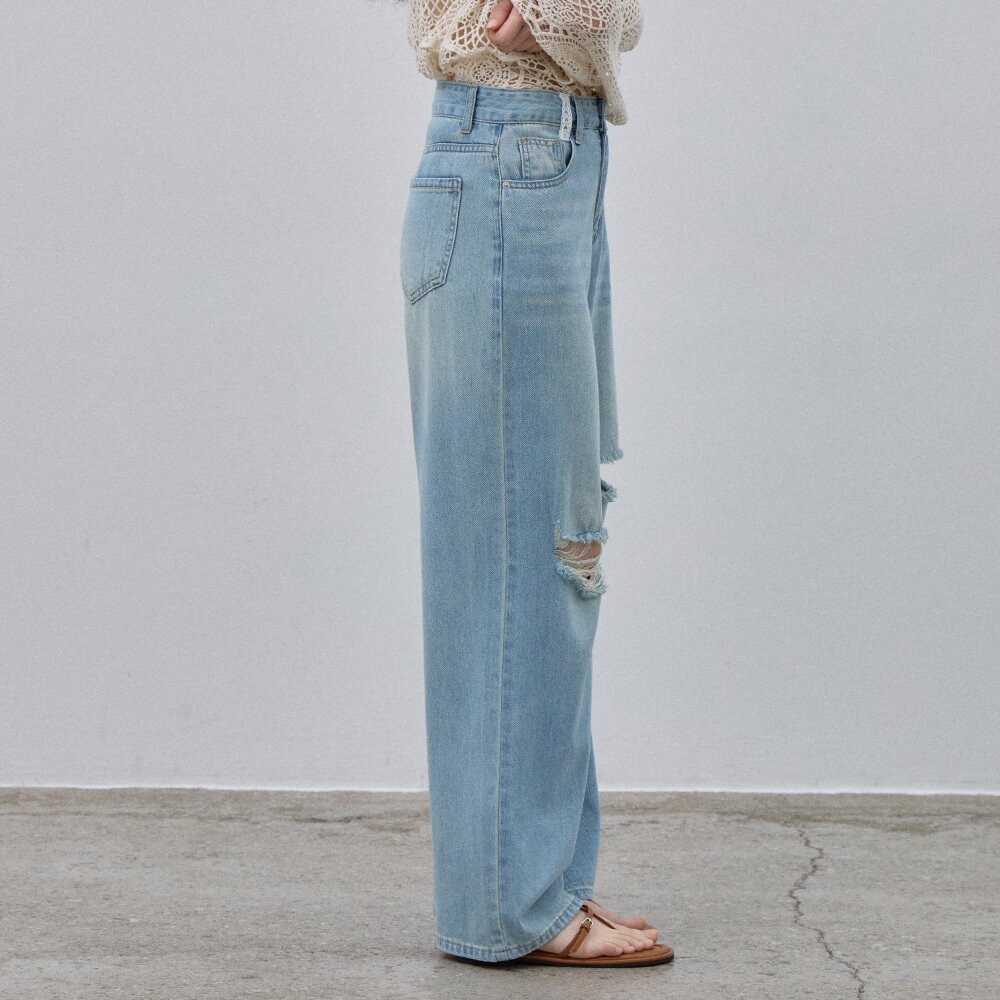 [리뷰검증 데님] DESTROYED DENIM PANTS LIGHTBLUE