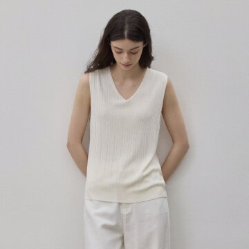 COOLING SLEEVELESS KNITWEAR 2COLORS