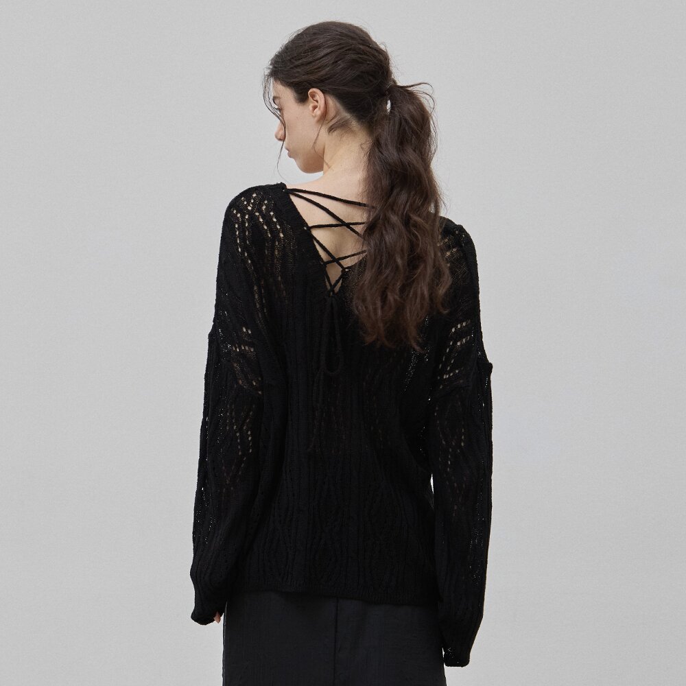 SCOTCH MULTI-NECK SUMMER KNITWEAR BLACK