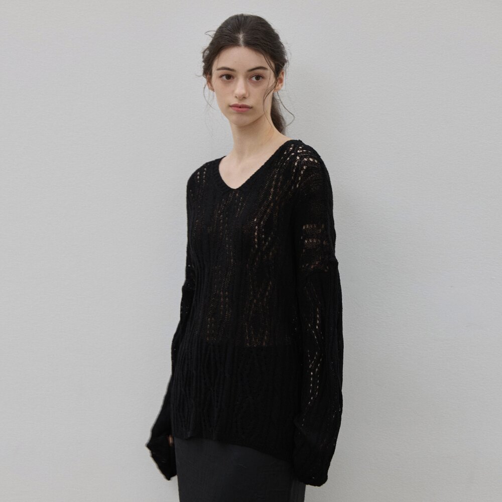 SCOTCH MULTI-NECK SUMMER KNITWEAR BLACK