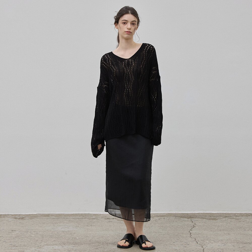 SCOTCH MULTI-NECK SUMMER KNITWEAR BLACK