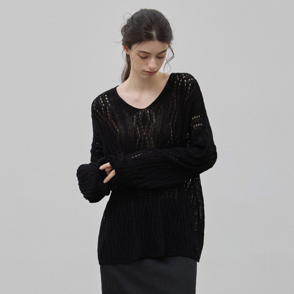 SCOTCH MULTI-NECK SUMMER KNITWEAR BLACK