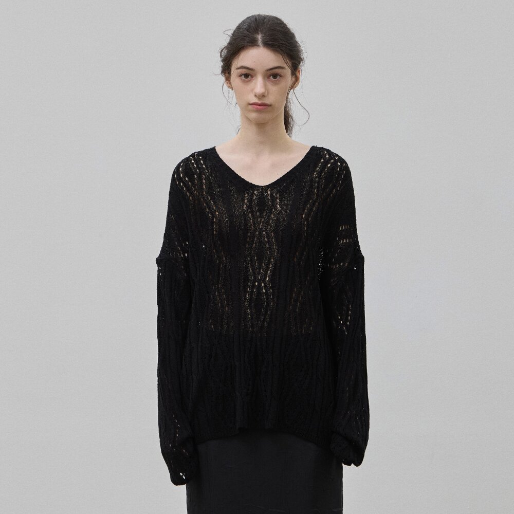 SCOTCH MULTI-NECK SUMMER KNITWEAR BLACK