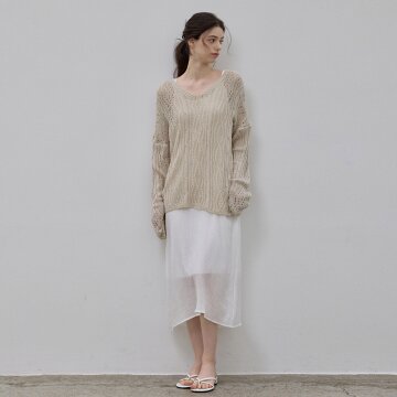 SCOTCH MULTI-NECK SUMMER KNITWEAR BEIGE