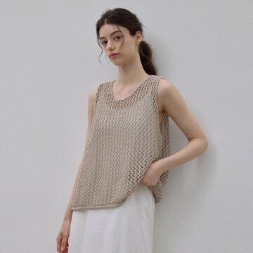 NATURAL NUT SLEEVELESS KNITWEAR BROWN
