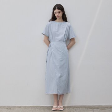 WRAP STYLE LONG DRESS 2COLORS