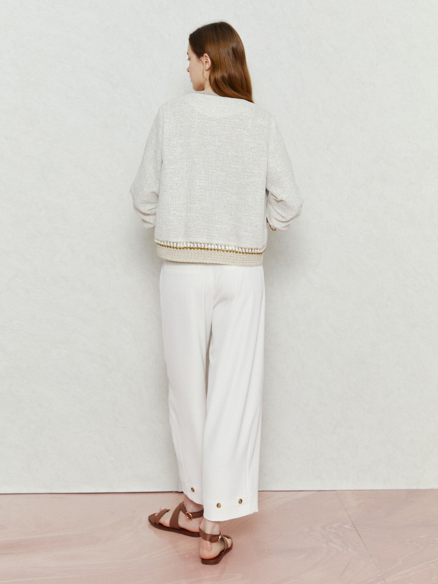 캐주얼 라운드 지퍼 점퍼 (IVORY)