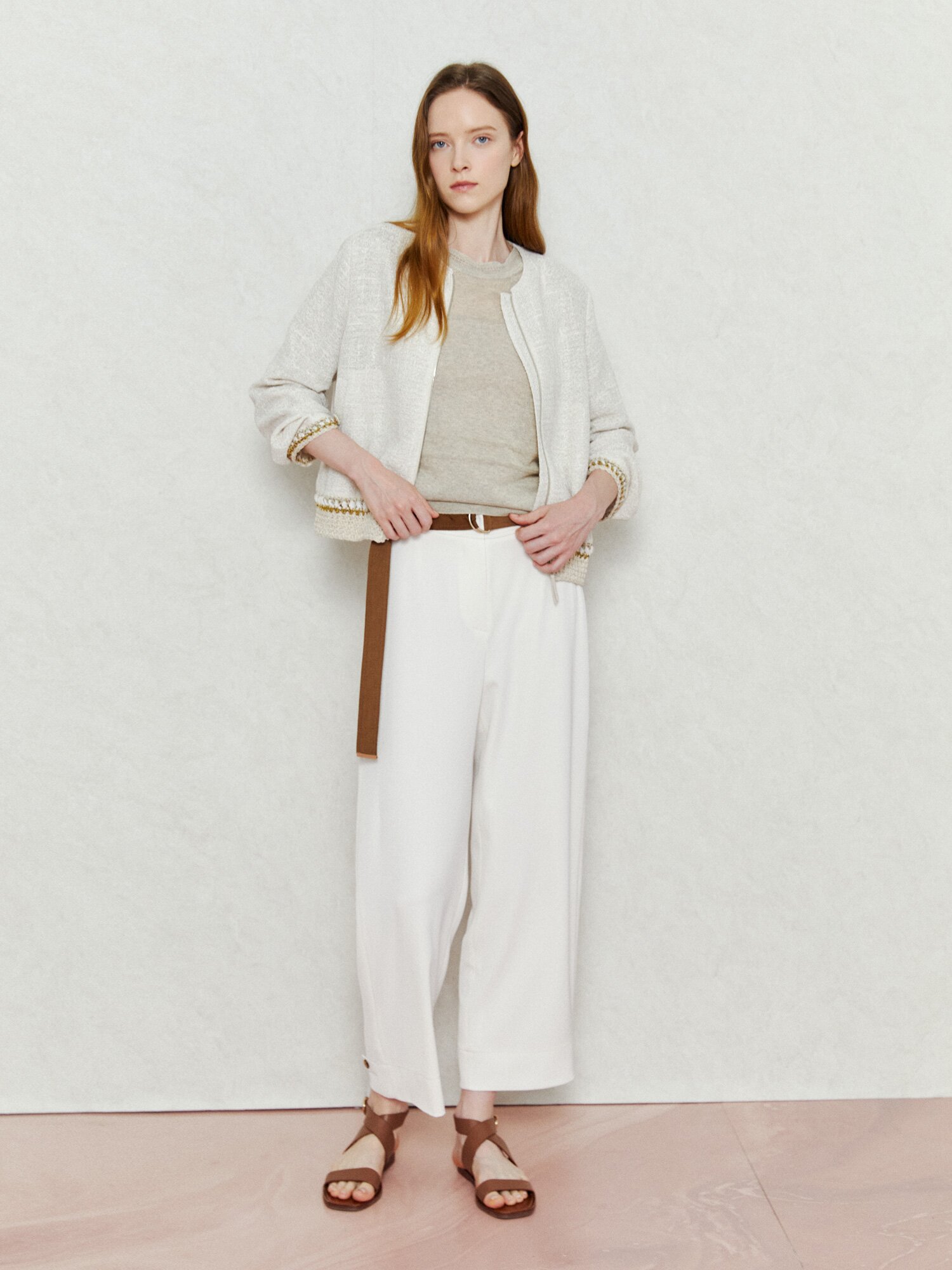 캐주얼 라운드 지퍼 점퍼 (IVORY)