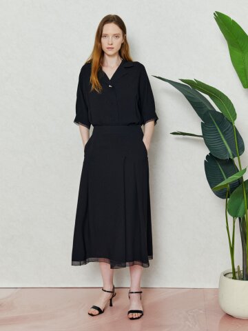 올리비 플로우 핀턱 팬츠 