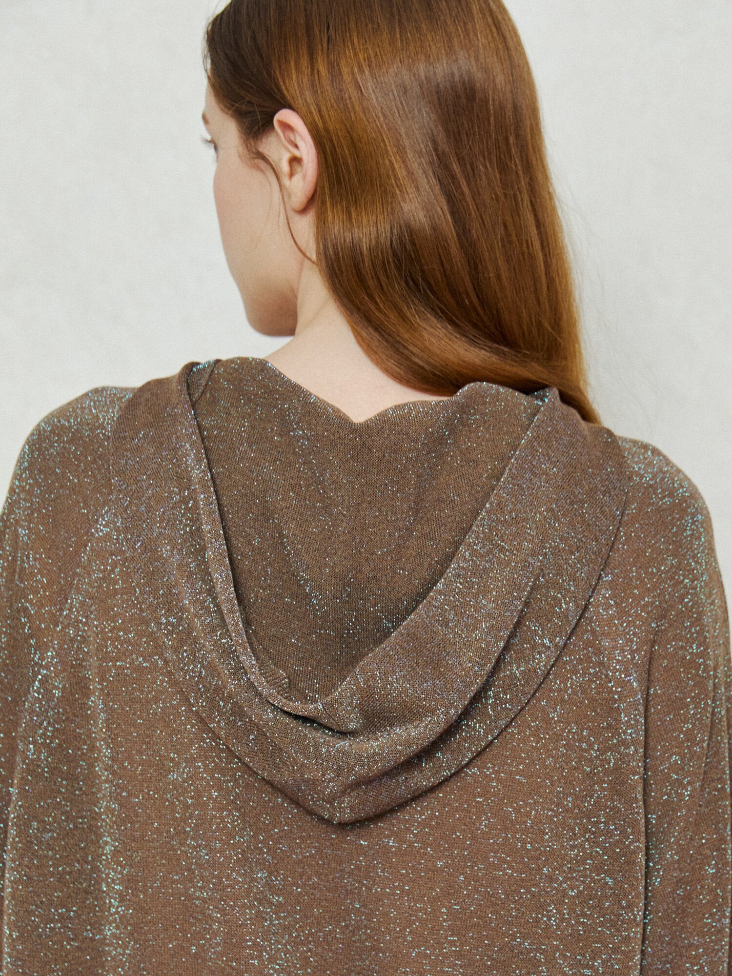 샤이닝 후드 시스루 니트 (BROWN)