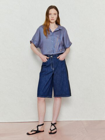 유니크 절개 포인트 버뮤다 팬츠 