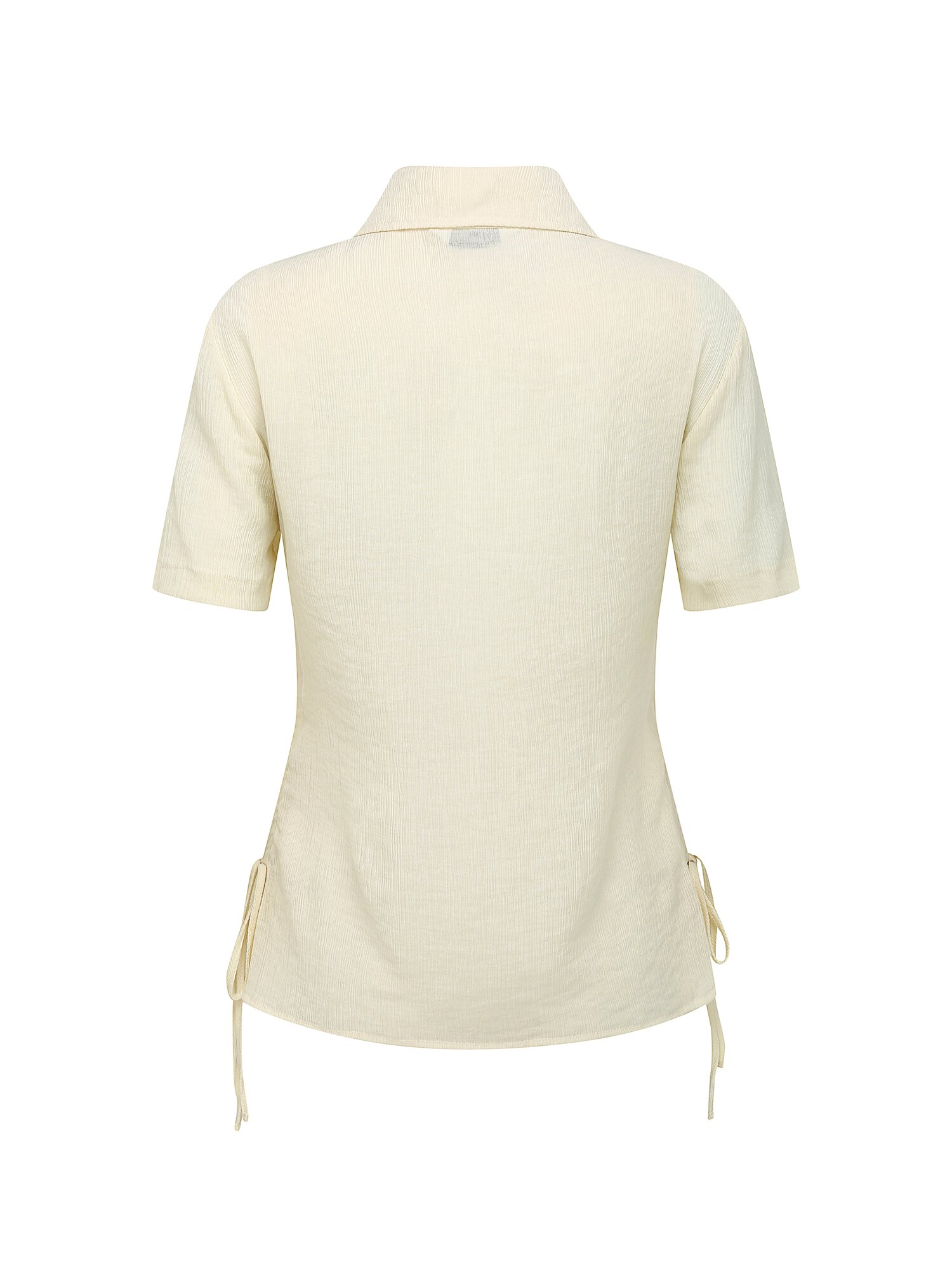 시스루 사이드 셔링 블라우스 (YELLOW)