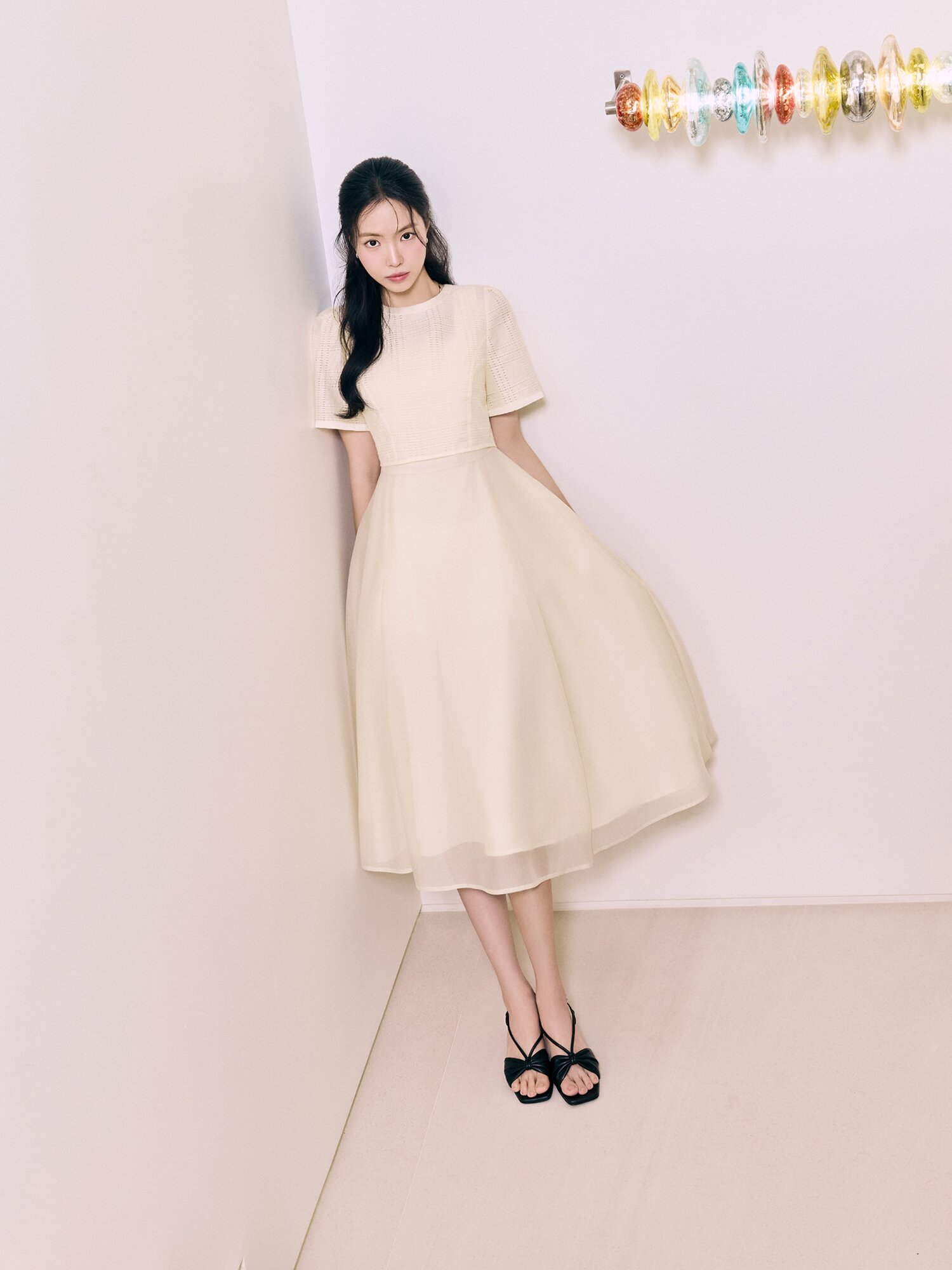 스퀘어넥 원피스 +블라우스 세트 (YELLOW)