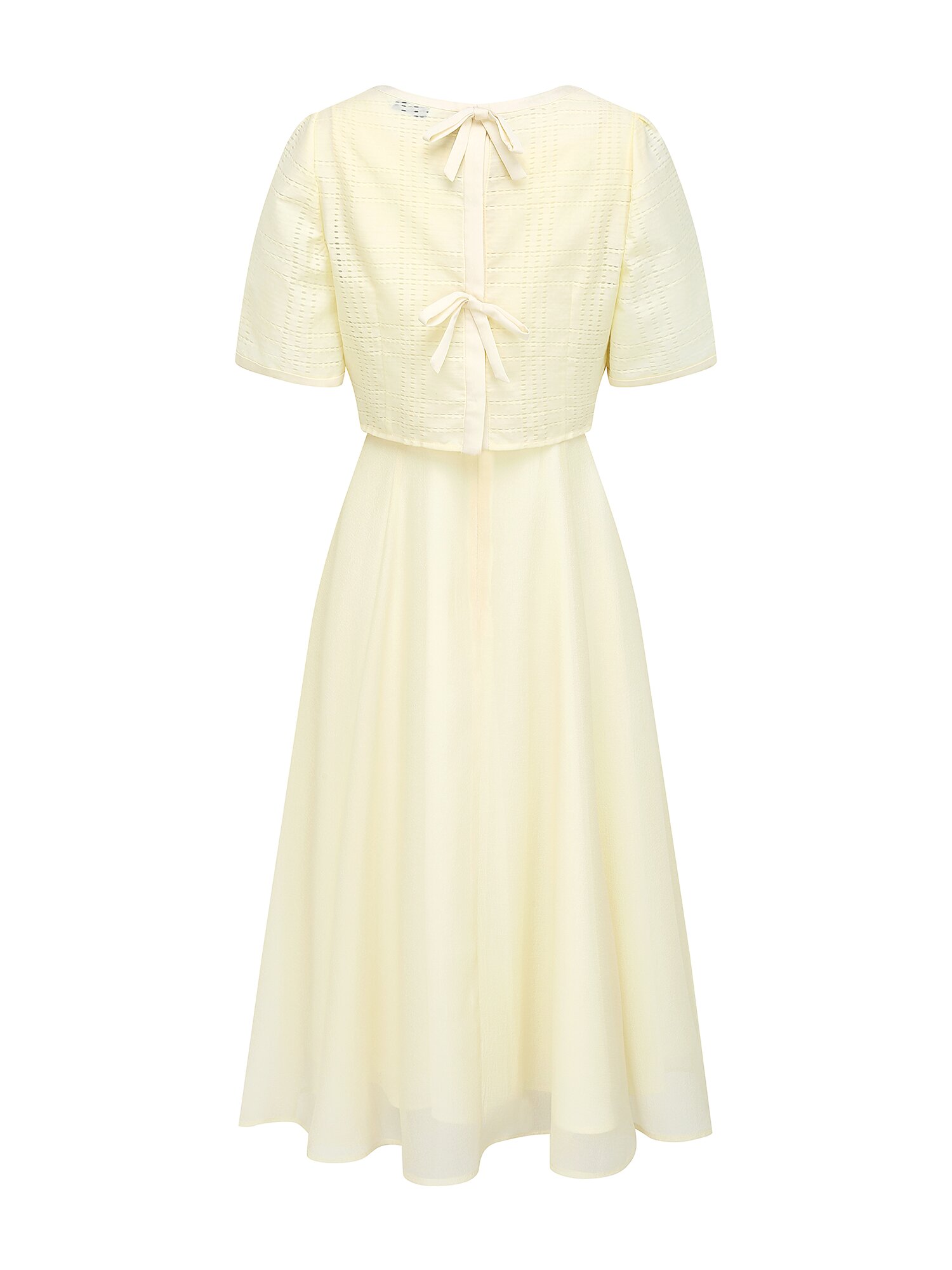 스퀘어넥 원피스 +블라우스 세트 (YELLOW)