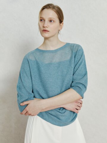 레이온 블렌드 시스루 니트 