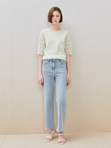 스판 워싱 일자핏 데님 팬츠 