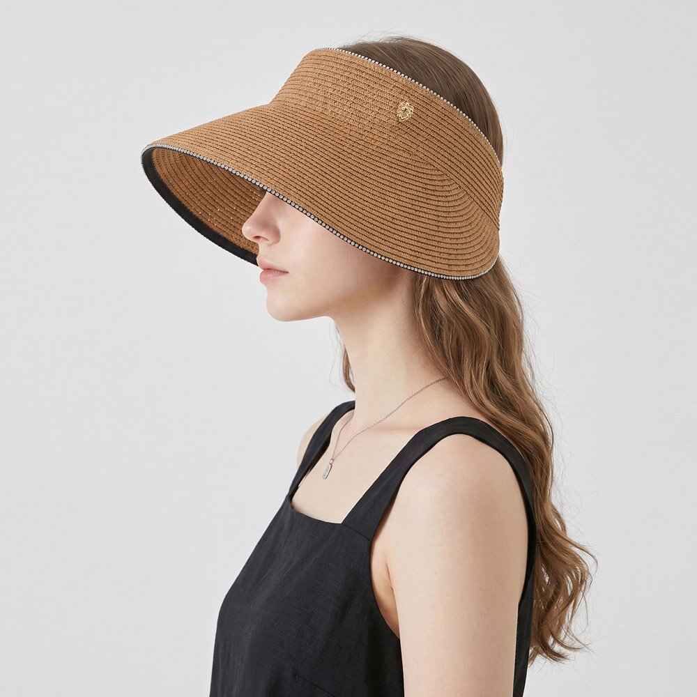 미코아 여름 챙넓은 지사 라탄 밀짚 돌돌이 밴딩 썬캡 모자