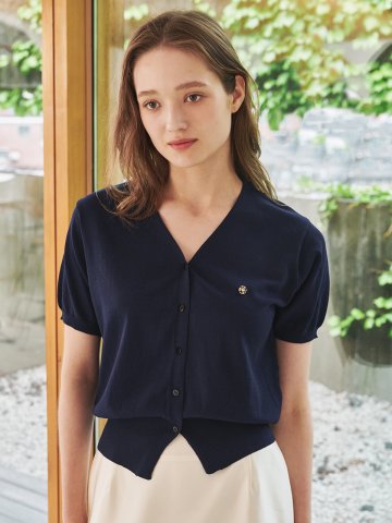 브이넥 써머 가디건 - 네이비 / V-Neck Summer Cardigan - Navy
