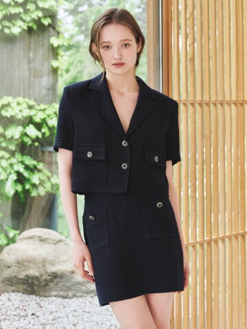 썸머 트위드 셋업 - 딥 네이비 / Summer Tweed Set-up - Deep Navy