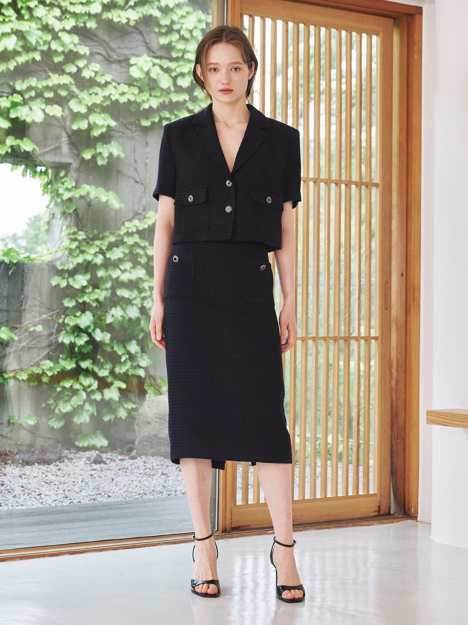 썸머 트위드 셋업 - 딥 네이비 / Summer Tweed Set-up - Deep Navy