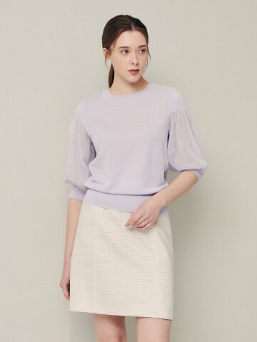 벌룬 슬리브 소프트 니트 