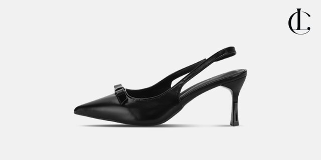 여성 리본 스틸레토힐 슬링백 하이힐 정장구두 하객룩 LSS608