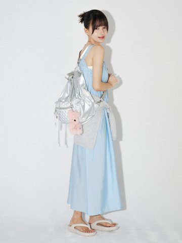 멜로 퀼팅 백팩 (실버)