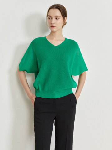 린넨 홀가먼트 돌먼 풀오버 니트 