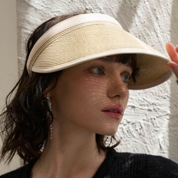 레더 엣지 트리밍 라탄 선바이저 베이지 SV047BE