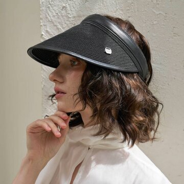 레더 엣지 트리밍 라탄 선바이저 블랙 SV047BK