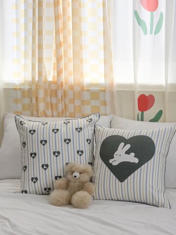 스트라이프 러빗 코지티 쿠션커버