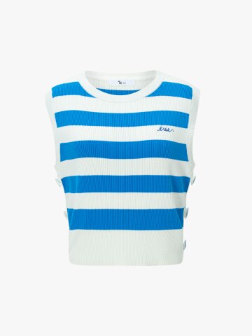 볼드 스트라이프 니트 베스트 (블루)