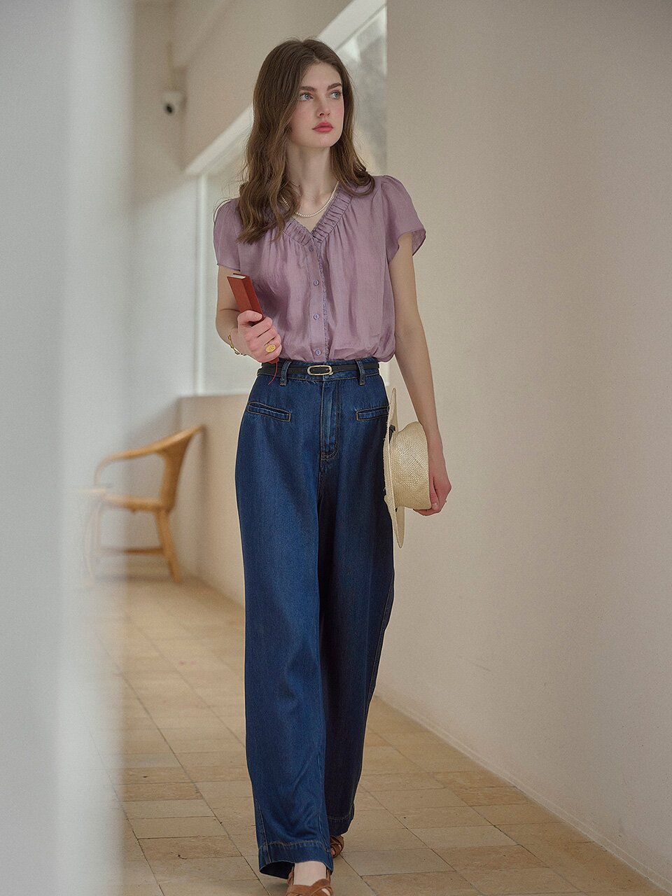 SR_Dyeing purple lazy shirt